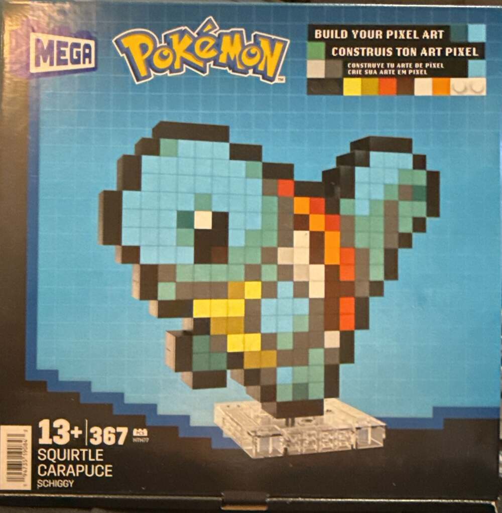 Mega Pokémon Squirtle Pixel Art Building Set 367 Pieces HTH77